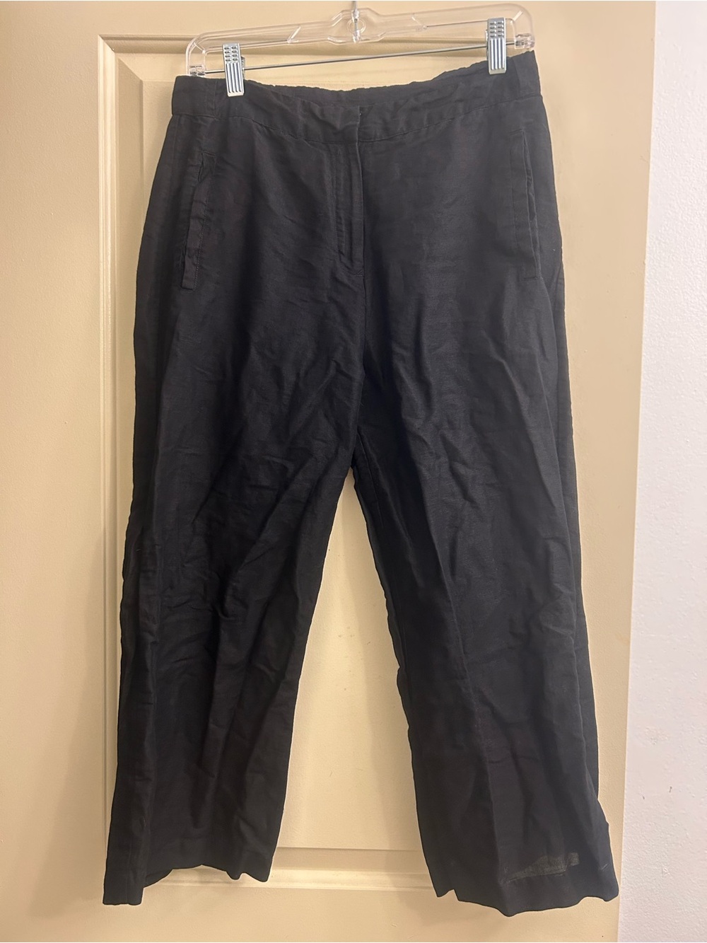 Relaxed Linen-Blend Capri kick flare Pants